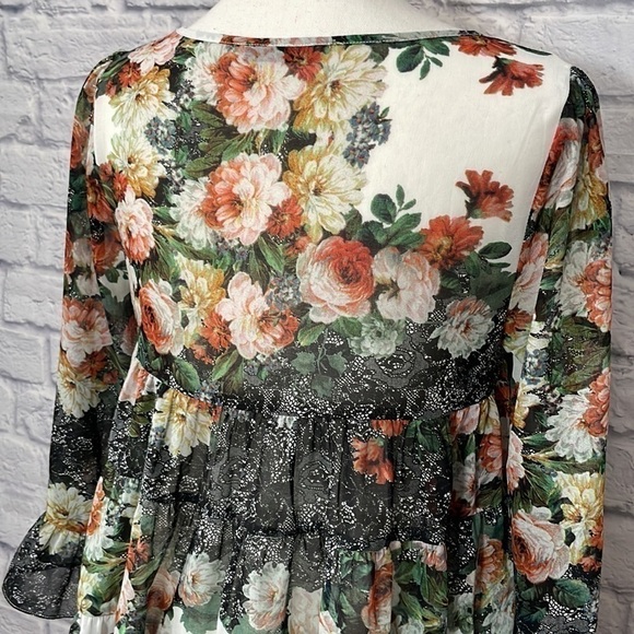 Darling Daphne Floral Print Sheer Top Size Small - Picture 8 of 14